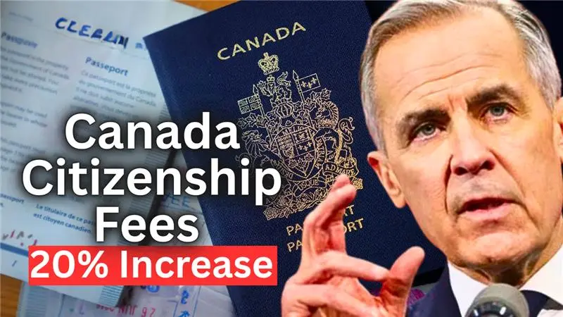 Canada citizenship application documents with a calculator and Canadian flag, symbolizing rising application fees in 2025