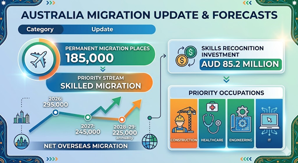 Australia Confirms 185 000 PR Places for 2026–27 Australia Confirms 185 000 PR Places for 2026–27
